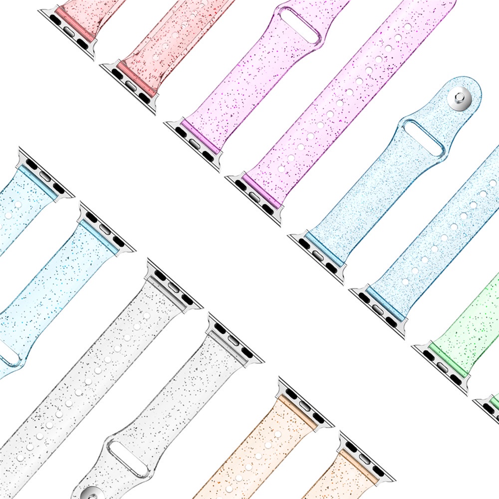 Dây Đồng Hồ Đeo Tay Thiết Kế Trong Suốt Lấp Lánh Siêu Mỏng Dành Cho iWatch Band 49mm 38mm 40 mm 42 mm 44 mm 8 7 SE / 6 / 5 / 4 / 3 / 2 / 1