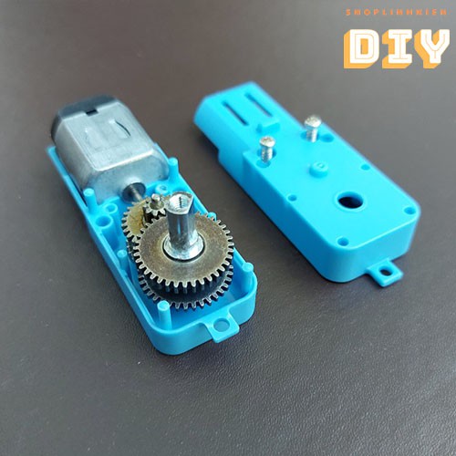 Động cơ giảm tốc 1:90 - DC 3V~6V, 1 Trục đầu ra + Bánh răng kim loại