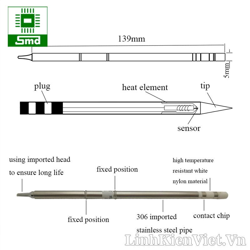 Bộ mũi hàn T12 tip hàn, đầu mỏ hàn T12-K/KF/I/ILS/J02/JL02/BC2/BC3/C4