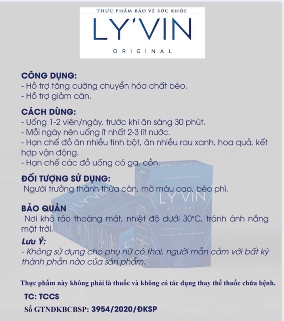 Viên uống thảo mọc LY’VIN cam kết giảm 3-8 kí sau 1 liệu trình ( hàng chính hãng ) mua 1 tặng 1 detox thải đọc trắng da | BigBuy360 - bigbuy360.vn