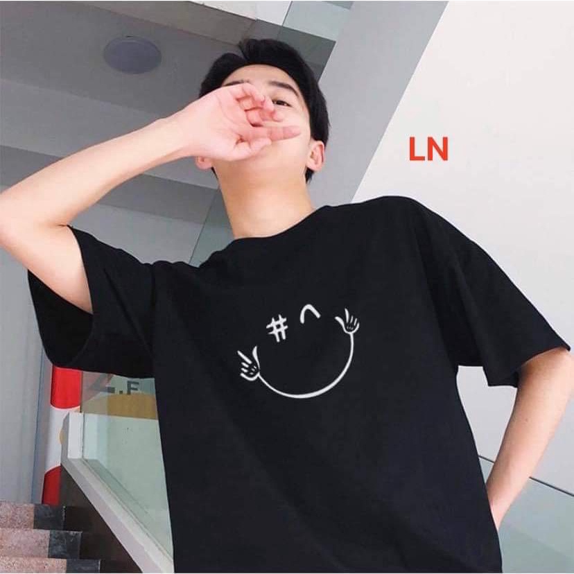 [ SẴN HÀNG +GIÁ RẺ ] , Áo phông mặt cười tay lỡ nam nữ unisex form rộng