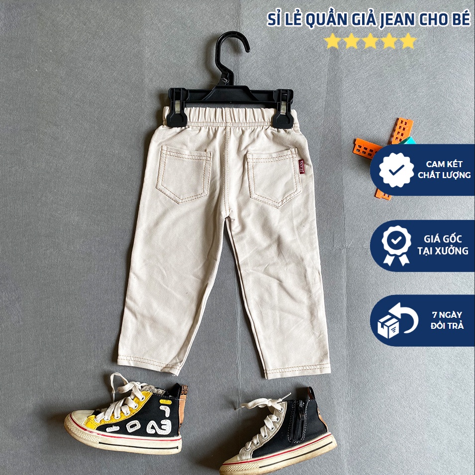 Quần giả bò, giả jean cho bé trai, bé gái co giãn, thoải mái vận động size từ 20-30kg
