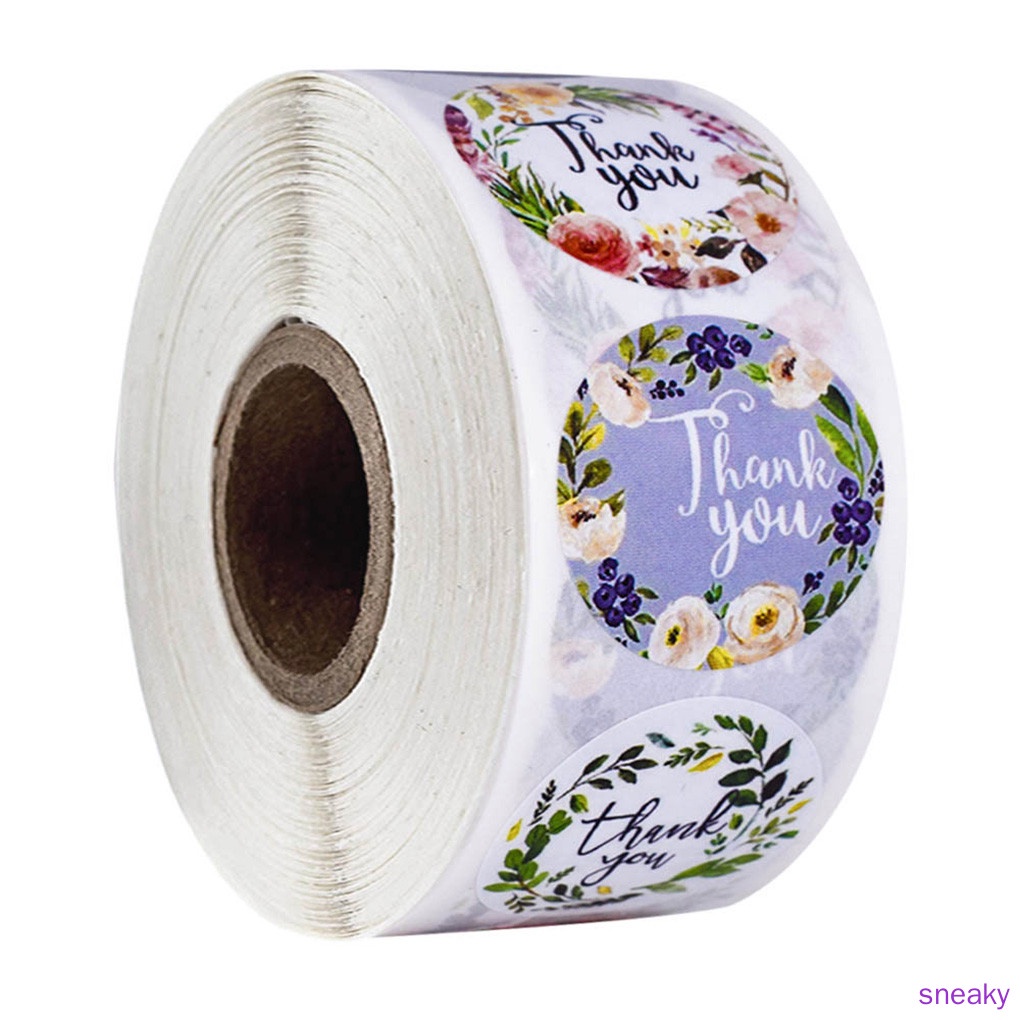 Cuộn 500 nhãn dán in chữ Thank You dùng trang trí tiệc cưới