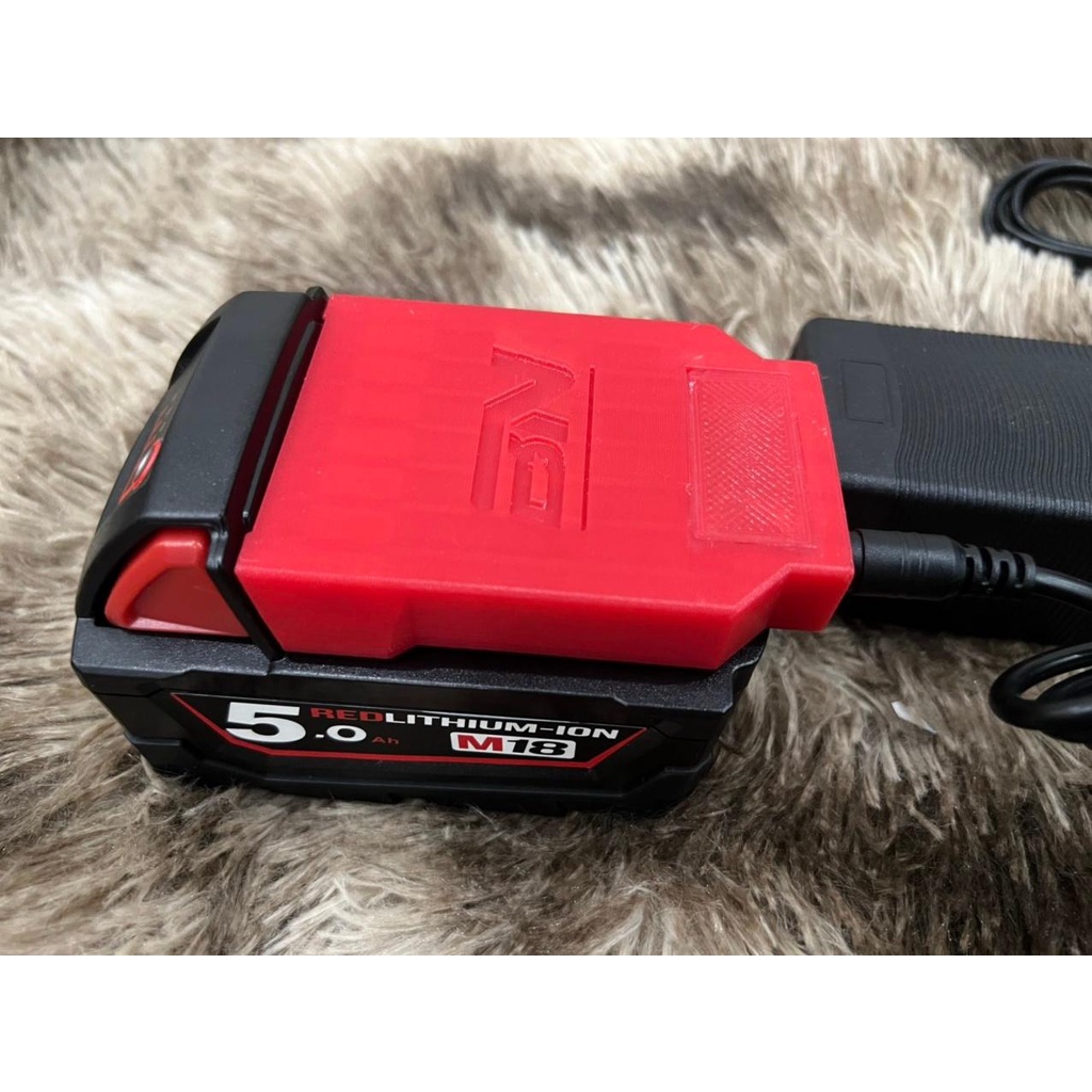 Dock sạc Milwaukee 18v Adapter thay thế sạc Zin, nhựa IN siêu cứng. BN.