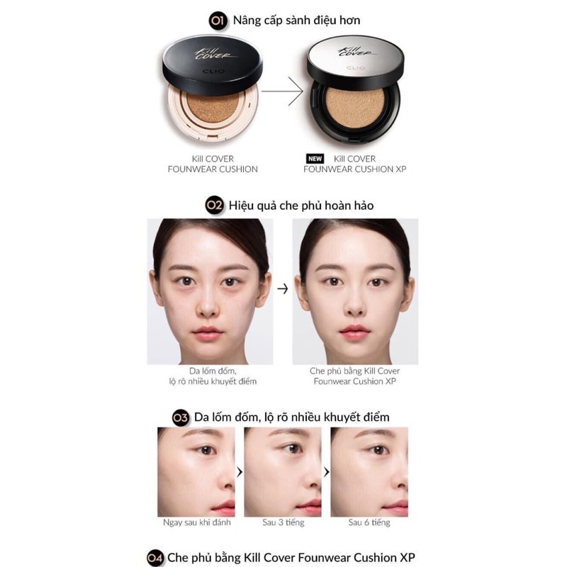 💦Set Phấn Nước Clio Kill Cover Foundwear Cushion xp