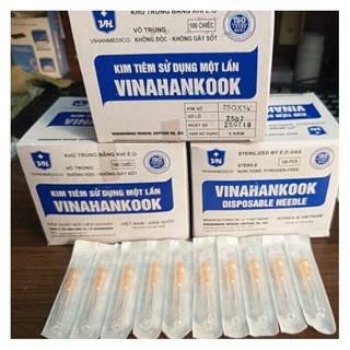 Đầu kim tiêm 18G,20G, 23G,25G,26G,...hộp 100 kim