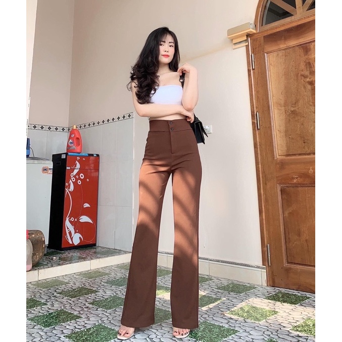 Quần Ống Loe Chất Tuyết Mưa  Dày Dặn