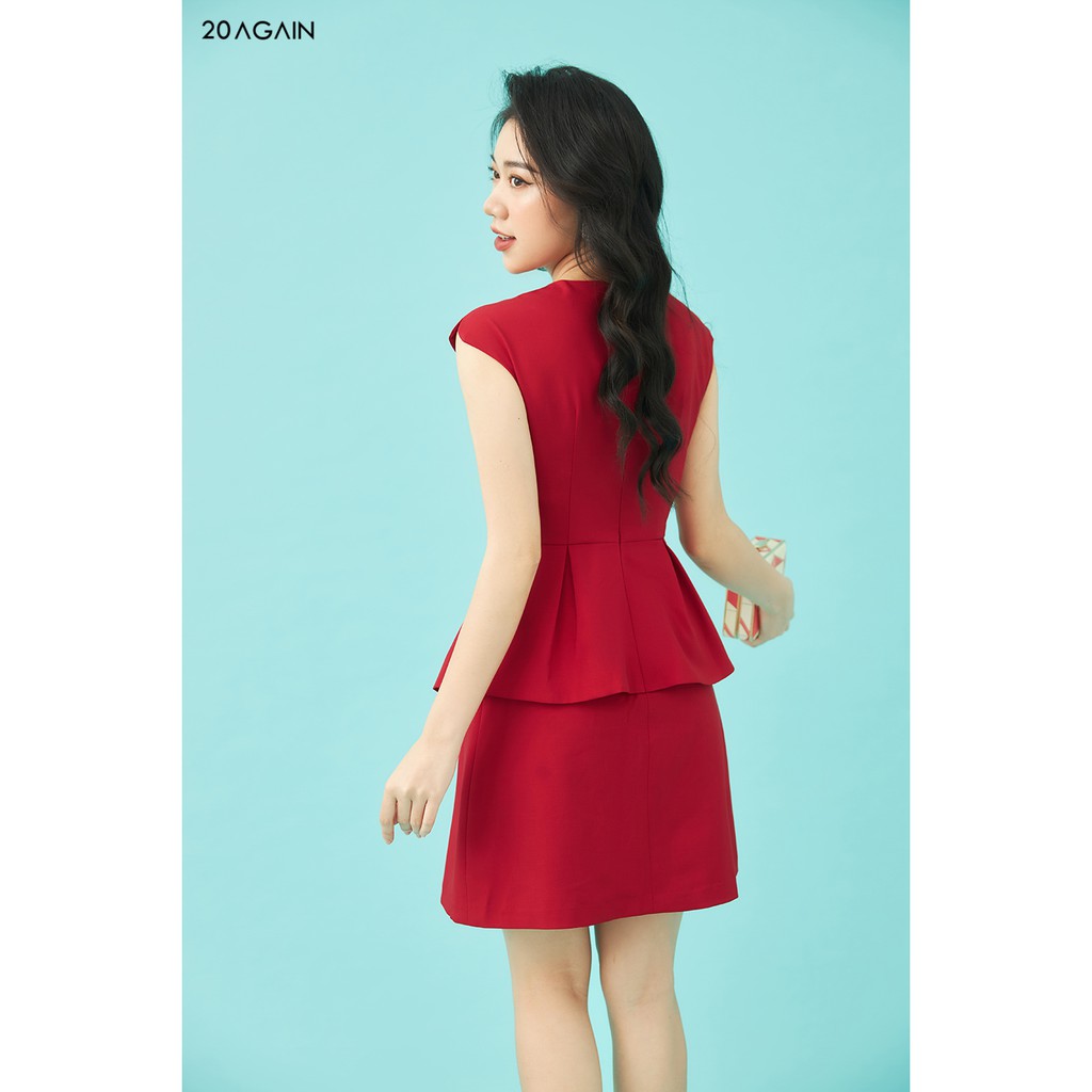 [Mã WABR0101 giảm 10% đơn 99K] Đầm Xòe Peplum Tà Xẻ Công Sở 20AGAIN DEA1229 | BigBuy360 - bigbuy360.vn
