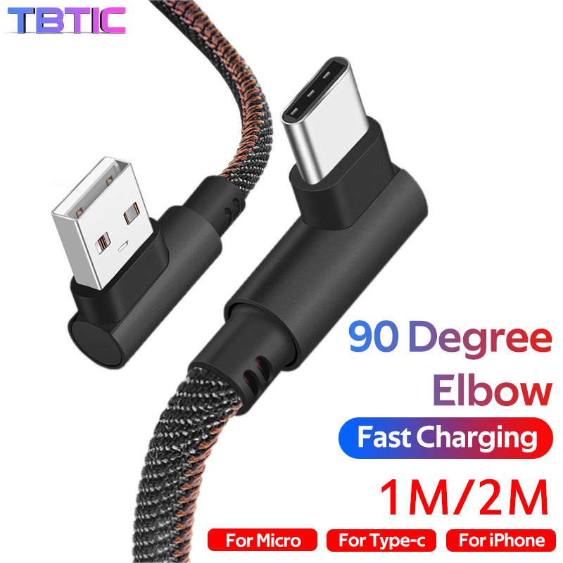 Dây cáp sạc TBTIC Micro USB đầu xoay 90 độ cho Samsung S7 Huawei 1m 2m