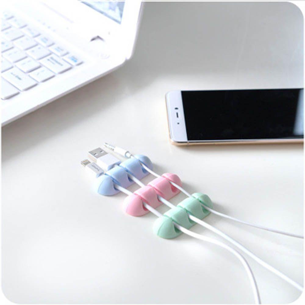 Set 2 Kẹp Quấn Dây Cáp USB Bằng Silicone Tiện Lợi Dành Cho Nhà Cửa / Văn Phòng