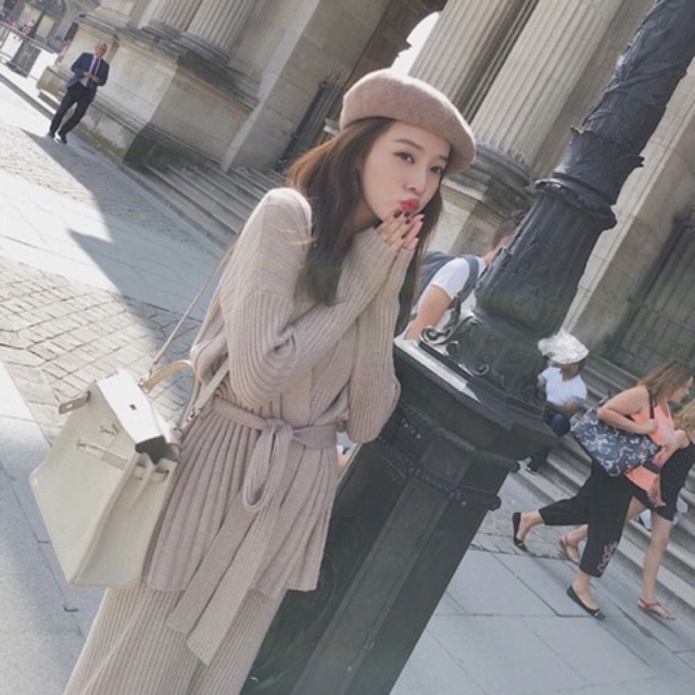 Set cardigan , bộ váy len phong cách Hàn Quốc