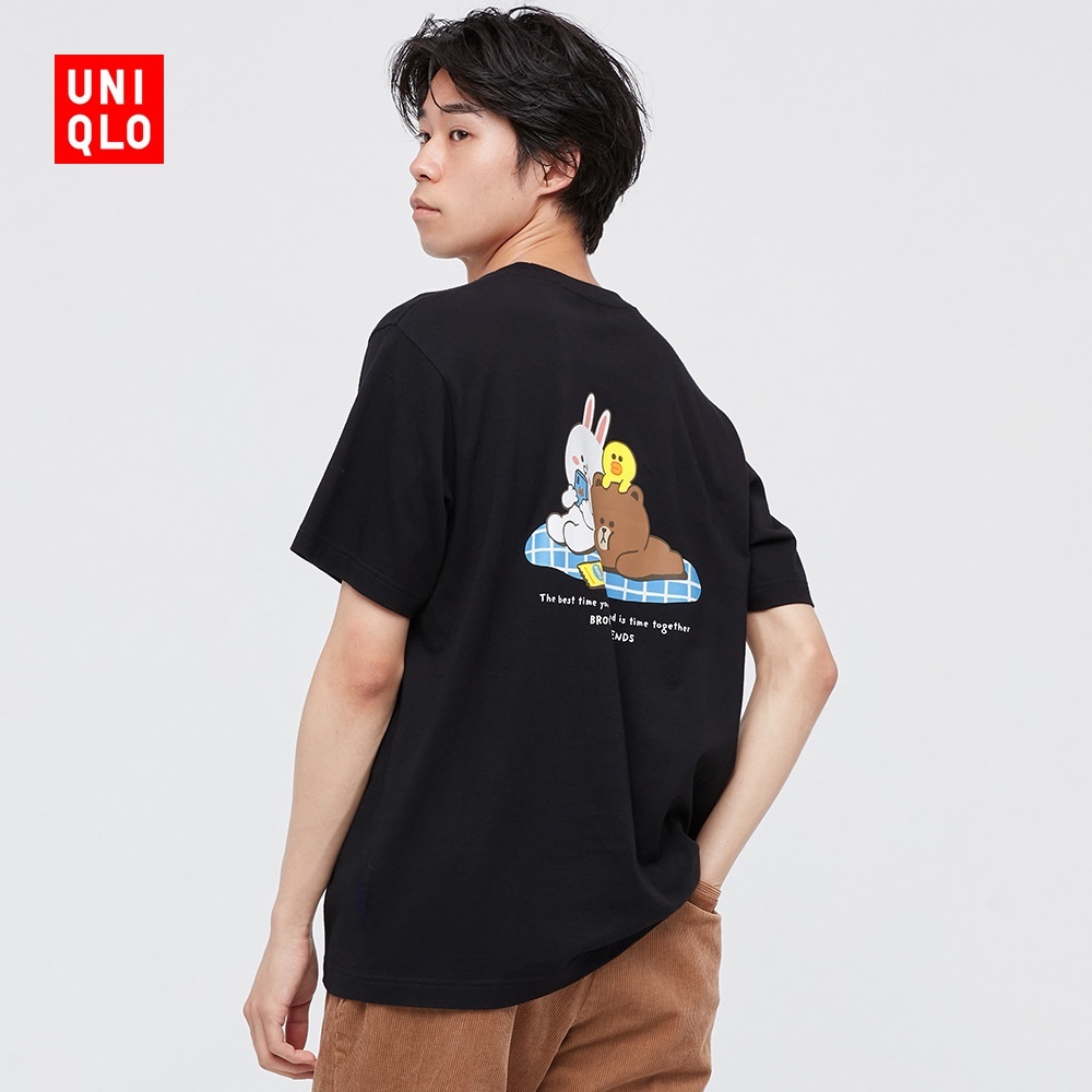 Áo thun cặp đôi Uniqlo  LINE FRIENDS tay ngắn in hình 446642