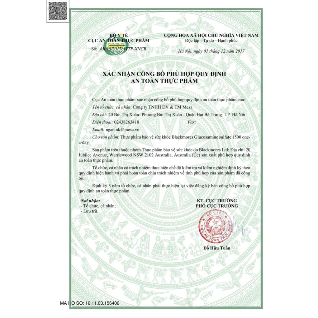 Viên uống Blackmores Glucosamine 1500mg Úc  mẫu mới