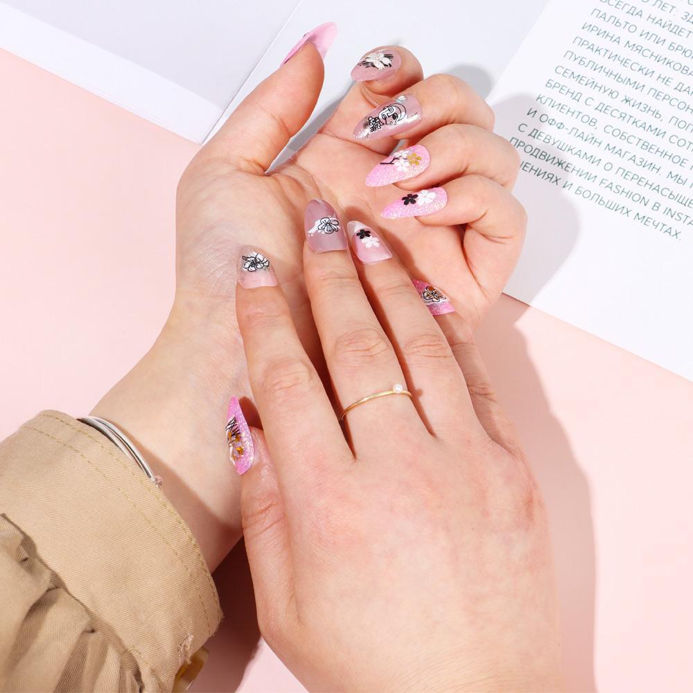 Hình Dán Móng Tay Heceh Màu Đen Lấp Lánh|Miếng Dán Trang Trí Móng Tay Thủ Công Họa Tiết Ba Chiều