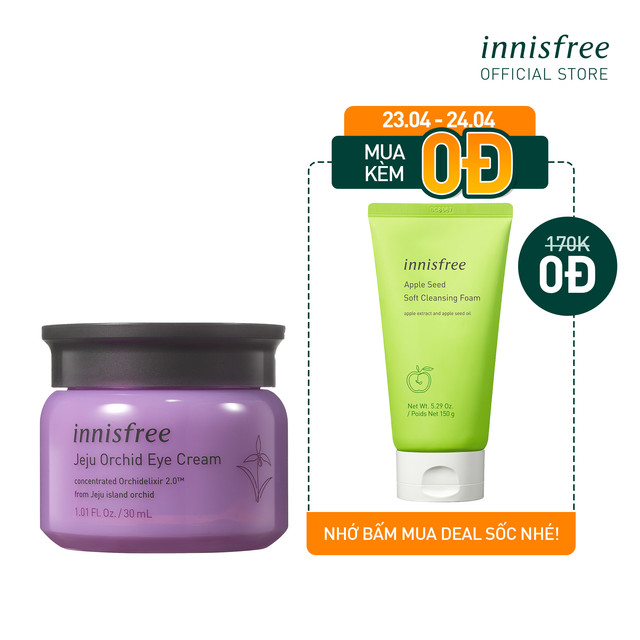 [Mã COSIF11 giảm 10% đơn 400K] Kem dưỡng da quanh mắt chống lão hóa hoa lan tím innisfree Jeju Orchid Eye Cream 30ml