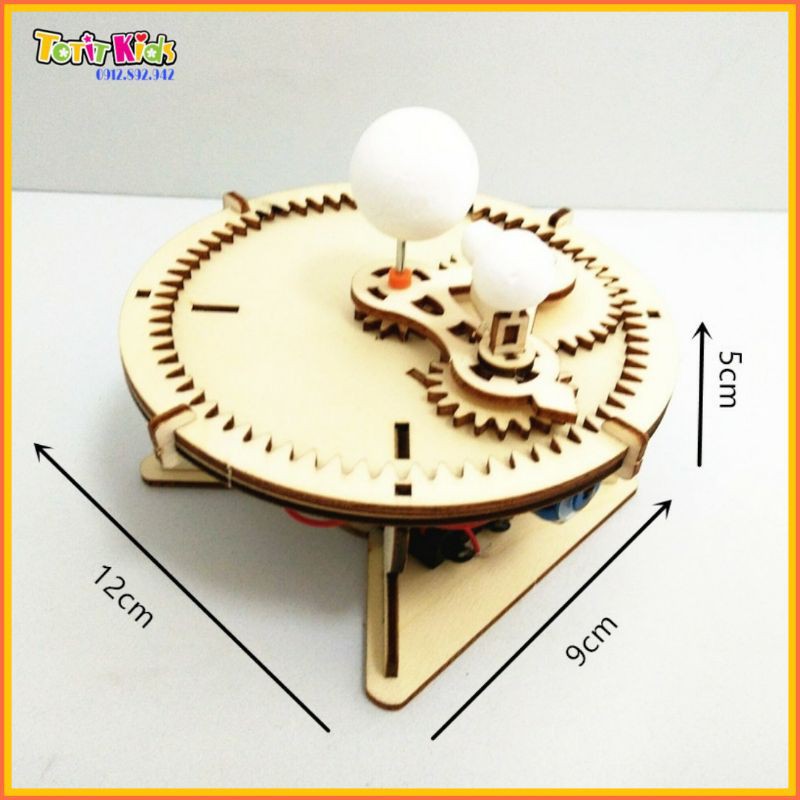 Mô hình chuyển động Trái đất, mặt trời, mặt trăng, đồ chơi khoa học trí tuệ DIY, STEM