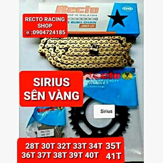 Nhông sên dĩa 385k sirius x.cơ/jupiter x.cơ dĩa 28,30,32,33,34,35,36,37,38 39,40,41 sên vàng recto