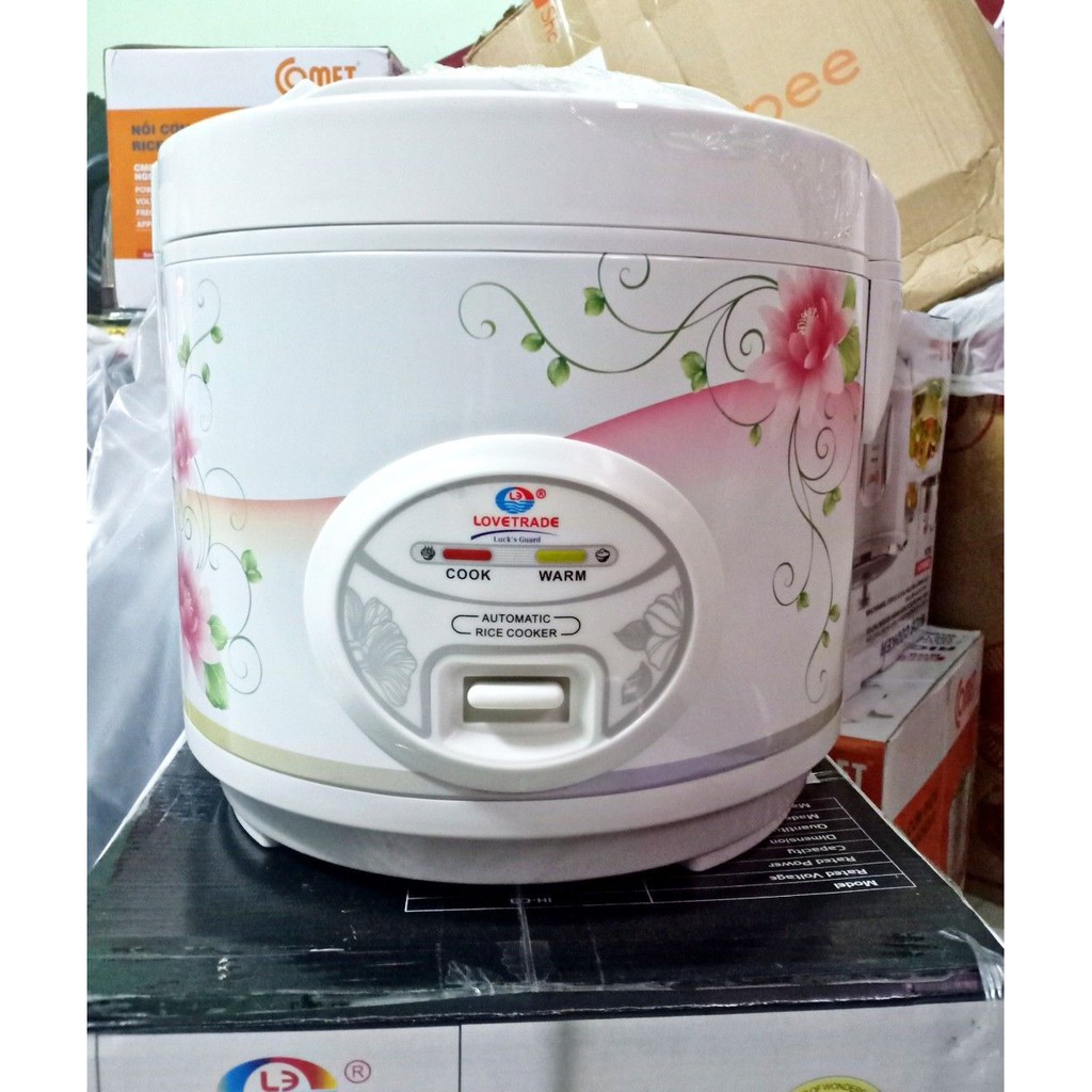 Nồi cơm điện Lovetrade 1 lít 8 (nắp liền) công suất 700W, dùng cho gia đình 3-4 người