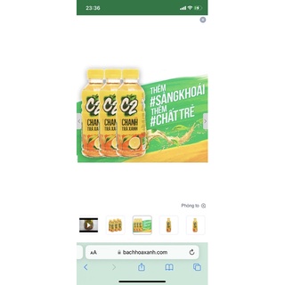 Trà C2 chai 230ml 1 thùng 24 chai  ( 3 hương : đào , táo , chanh )