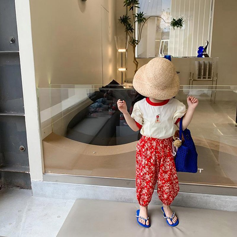 Áo Thun Cotton Thêu Hình Gấu Dễ Thương Cho Bé Gái 2-6 Tuổi