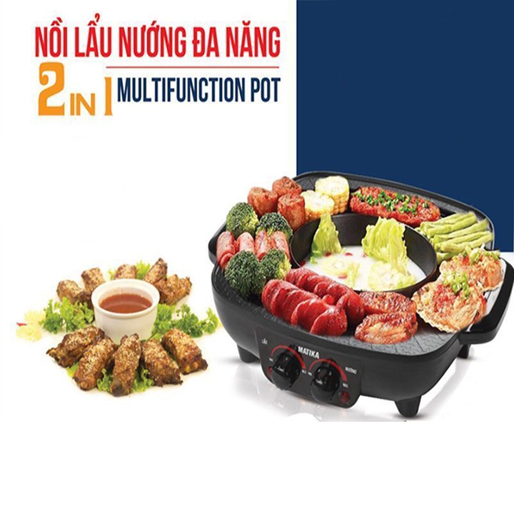 Bếp lẩu nướng 2 ngăn tròn size lớn