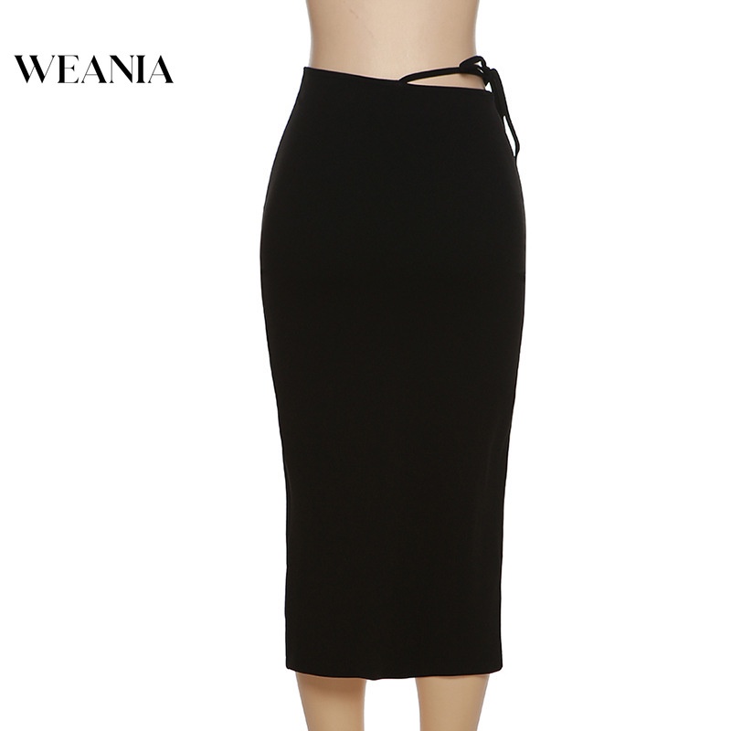 Chân Chân Váy Lưng Cao Xẻ Tà Thời Trang Đường Phố Cá Tính Cho Nữ