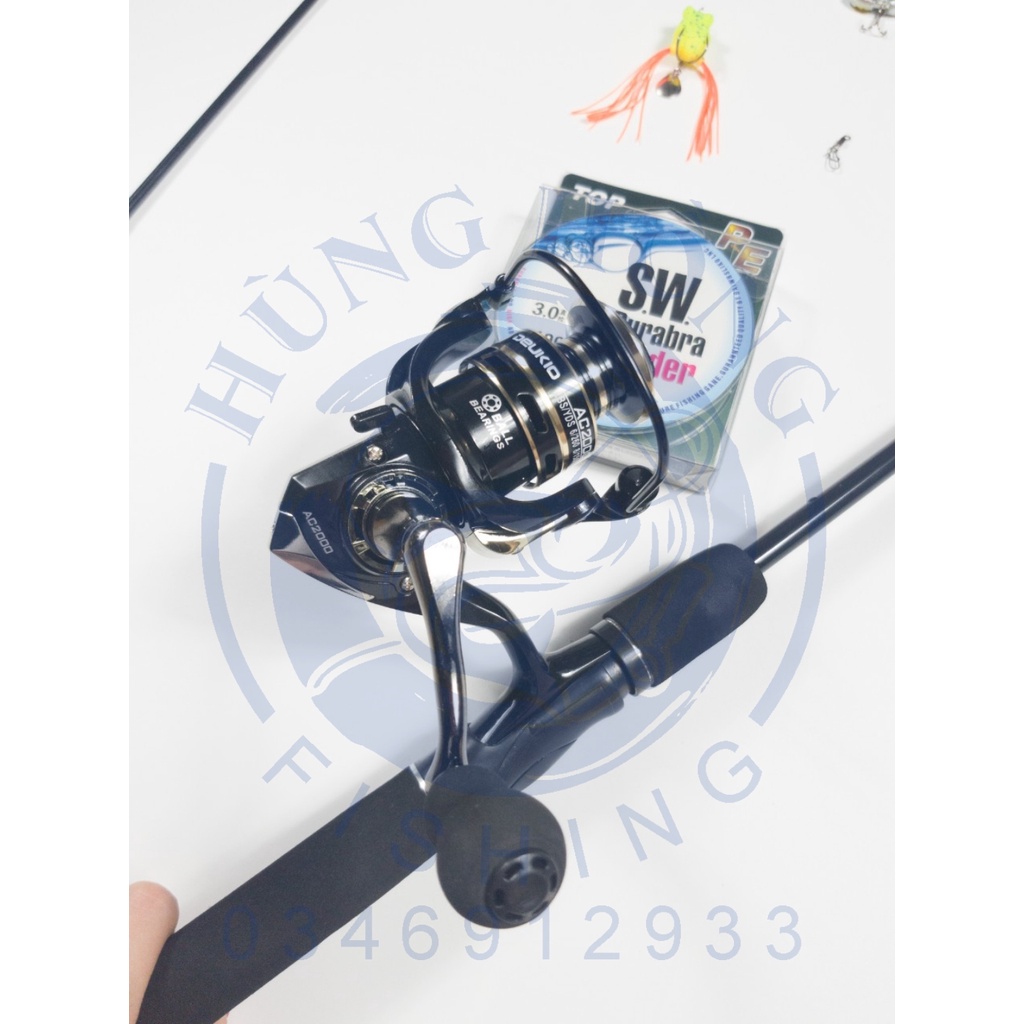 Bộ Combo Cần Câu Lure  Máy Đứng 1 Ngọn Kèm Máy Và Phụ Kiện_Cần Câu Lure