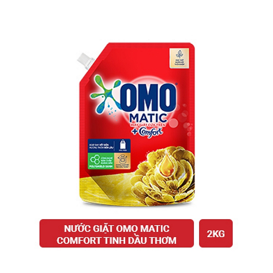 OMO Nước Giặt Máy Matic Comfort Tinh Dầu Thơm Túi Vàng 2.0kg 2kg 2 kg