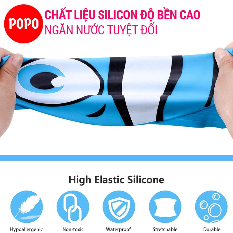 Mũ bơi trẻ em hình cá 1197 ngộ nghĩnh chất liệu an toàn cảm giác mềm mại khi đội cho bé SPORTY