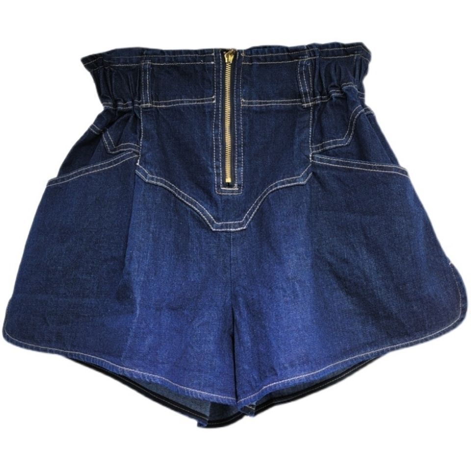 Europe station 2021 summer new yesha European High Waist Wide Leg Denim Shorts Jeans Women