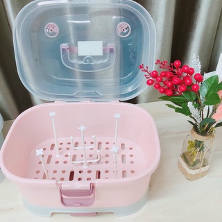 [mẫu mới 2021] Khay úp bình sữa có nắp đậy