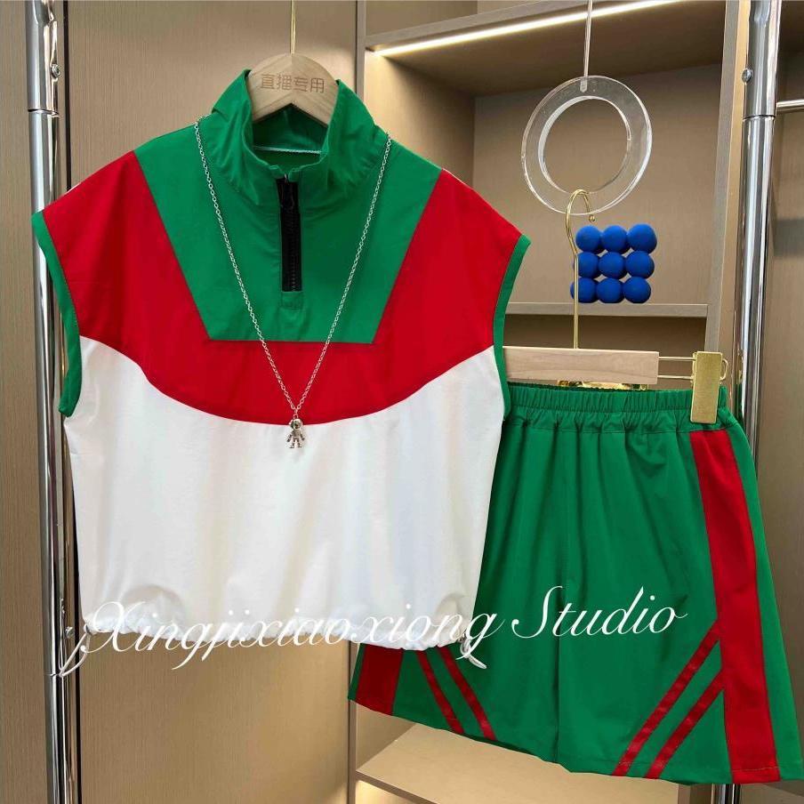 Bộ Đồ Thể Thao Hai Món Vải Mau Khô Thời Trang Hàn Quốc Mùa Hè 2022 Cho Bé Trai