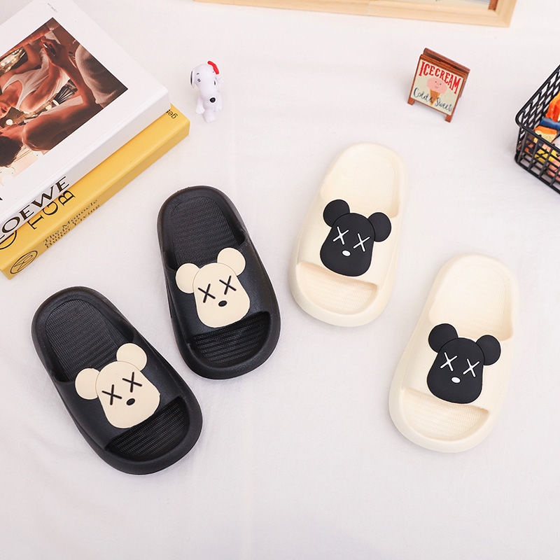 Dép gấu cho bé trai bé gái, dép lê cho bé phong cách Hàn Quốc, dép gia đình cao cấp