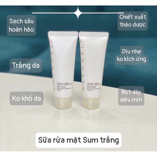 1 tuýp 40ml Sữa rửa mặt Sum trắng da dịu nhẹ - dạng kem dẻo - bọt mịn dầy, bổ sung ẩm, chiết xuất thiên nhiên