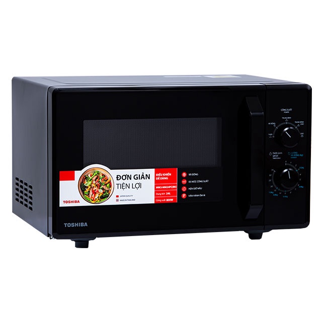 Lò Vi Sóng Toshiba MW2-MM24PC(BK)- 24L - Xuất Xứ Thái Lan - Nấu, Hâm,Rã đông- Hàng Chính Hãng, Bảo Hành 12 tháng