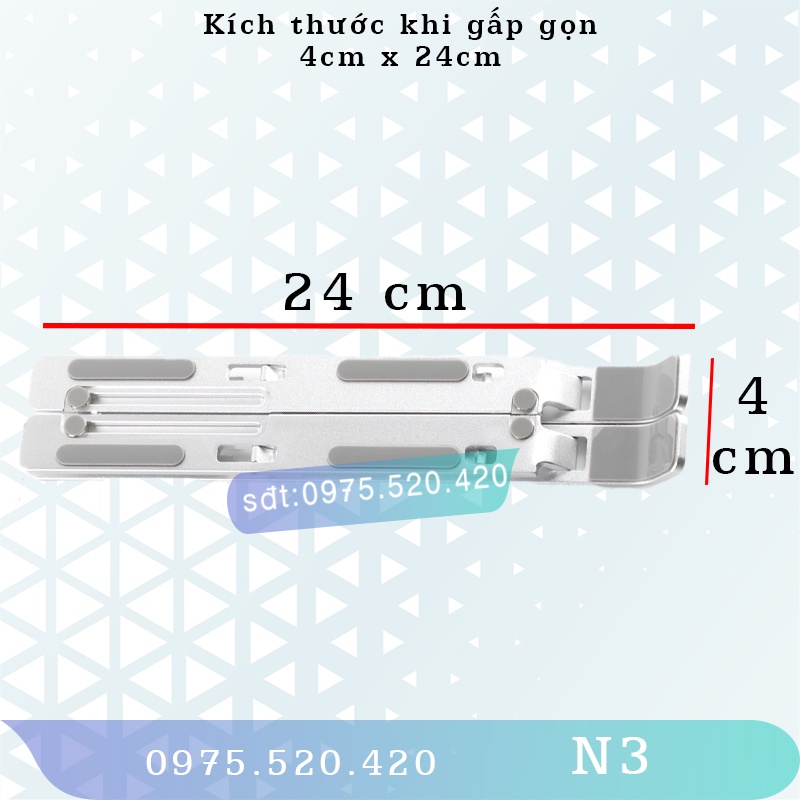 N3 – Giá đỡ Laptop – Laptop Stand – Laptop Macbo.ok Ip.ad ….Hợp kim nhôm – Tản nhiệt – Gấp gọn