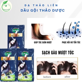 Dầu gội thiên nhiên thảo dược dạ thảo liên sạch gàu chăm sóc dưỡng tóc mềm mượt dạng gói 5,8ml takava ldg5.8