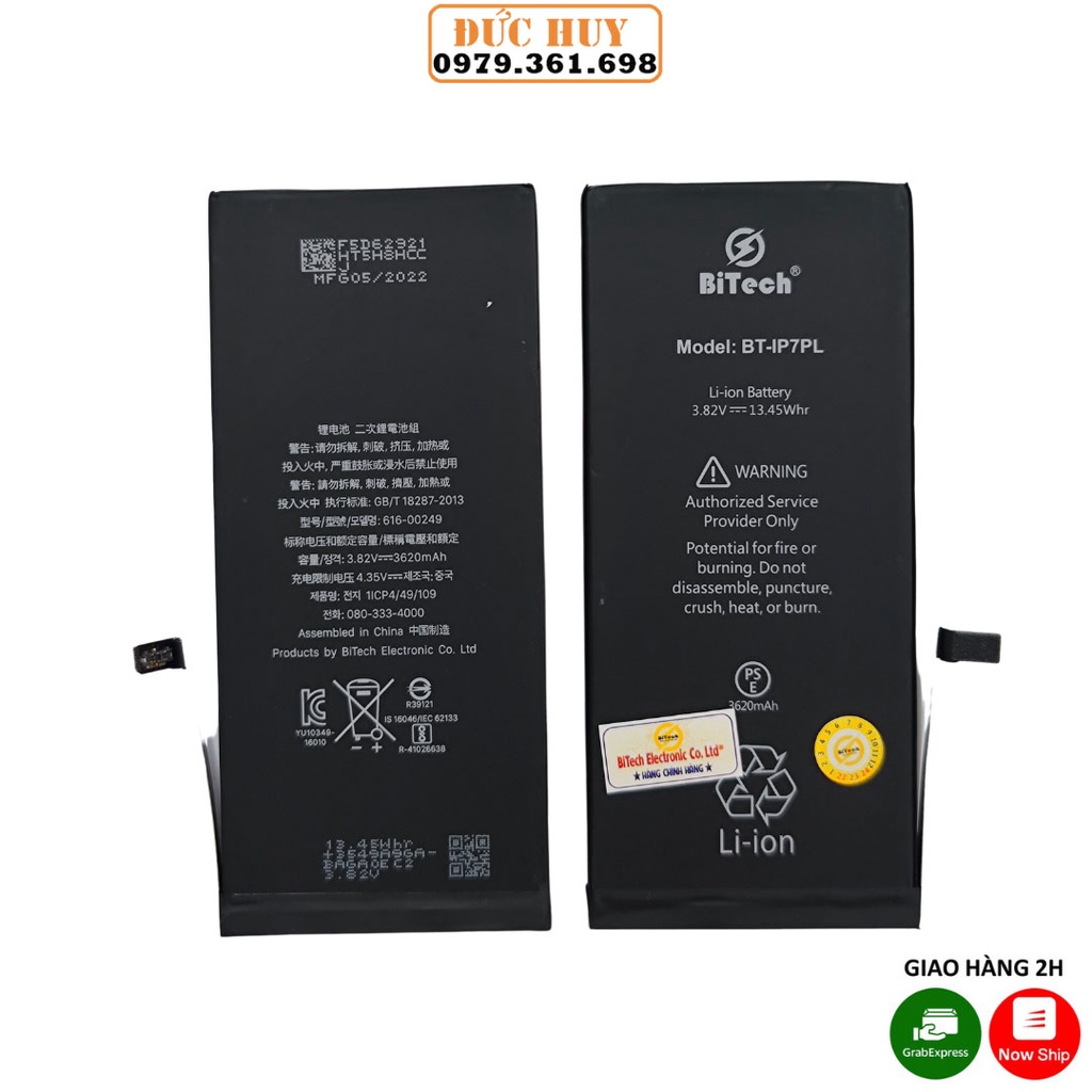 Pin IP7 Plus Dung Lượng Cao BiTech BT-IP7 PLUS ( 3620 mAh ) - Tặng bộ vít mở + Siu dán pin