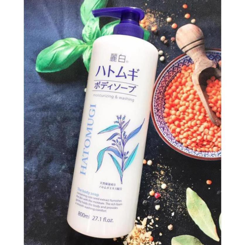 Sữa tắm Hatomugi 800ml dưỡng ẩm trắng da chiết xuất hạt ý dĩ hàng Nhật - Maneki | BigBuy360 - bigbuy360.vn