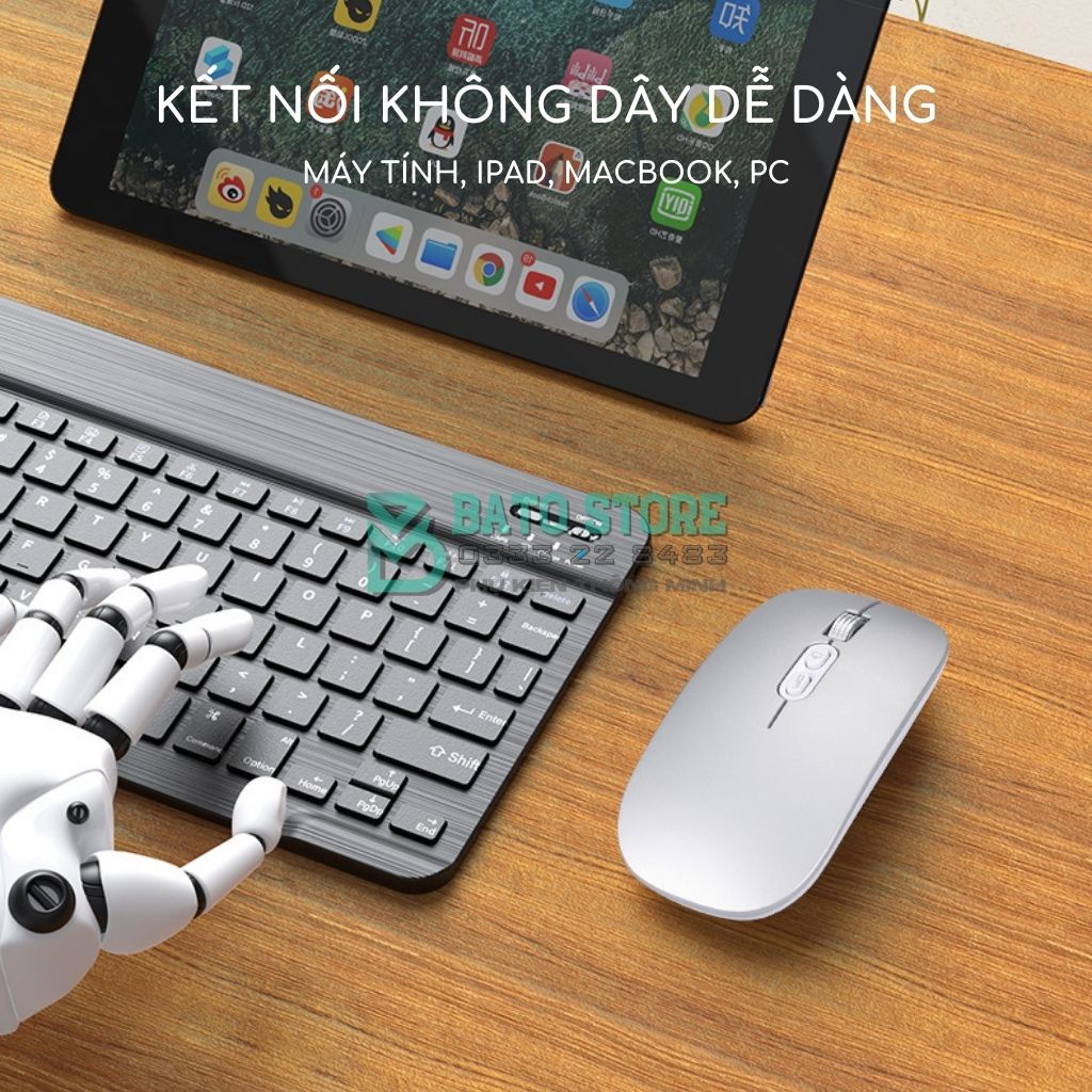 Chuột Không dây Bluetooth/ Wireless M103 Pin Sạc Dùng Cực Lâu 1 Tháng, Click Siêu Êm Không Tiếng, 1600DPI - Kèm cáp sạc