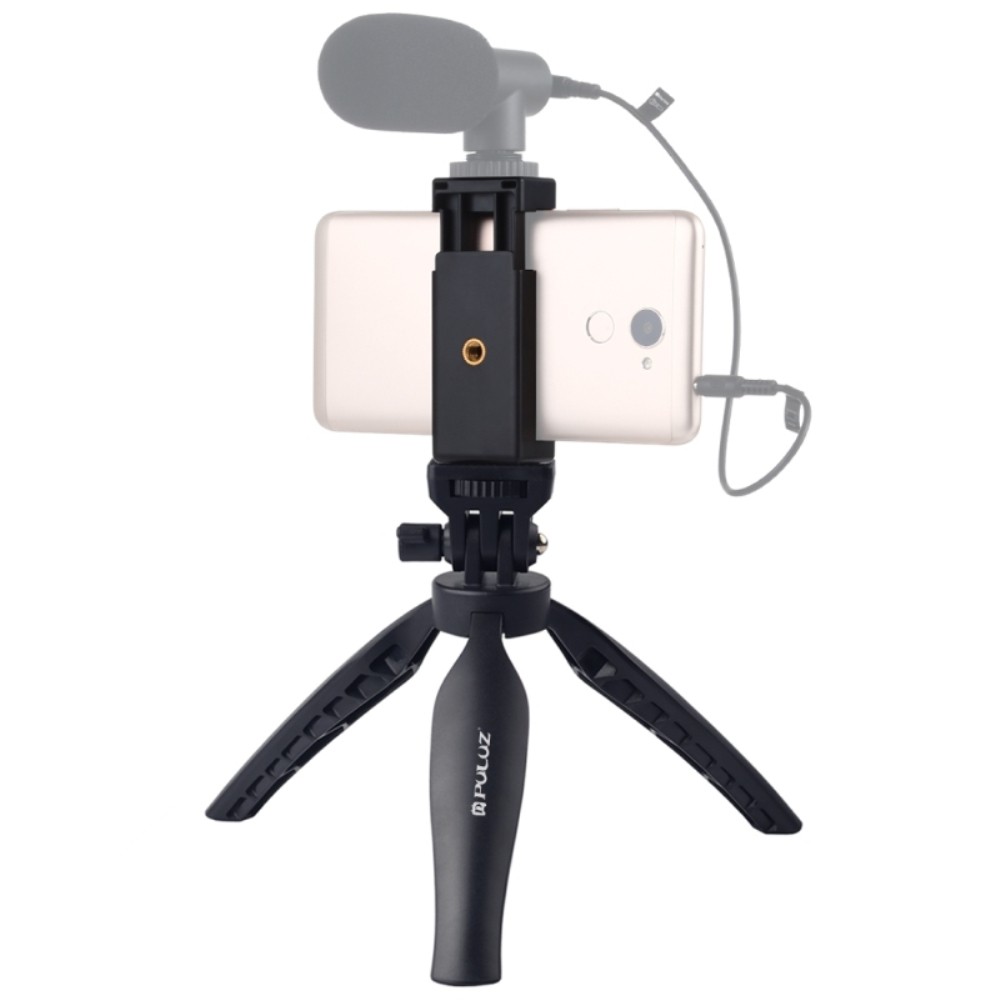 PULUZ Desk Plastic Tripod Mount with Phone Clamp &amp;amp; Adjusting Tripod Head for Smartphones (Black) TRUING