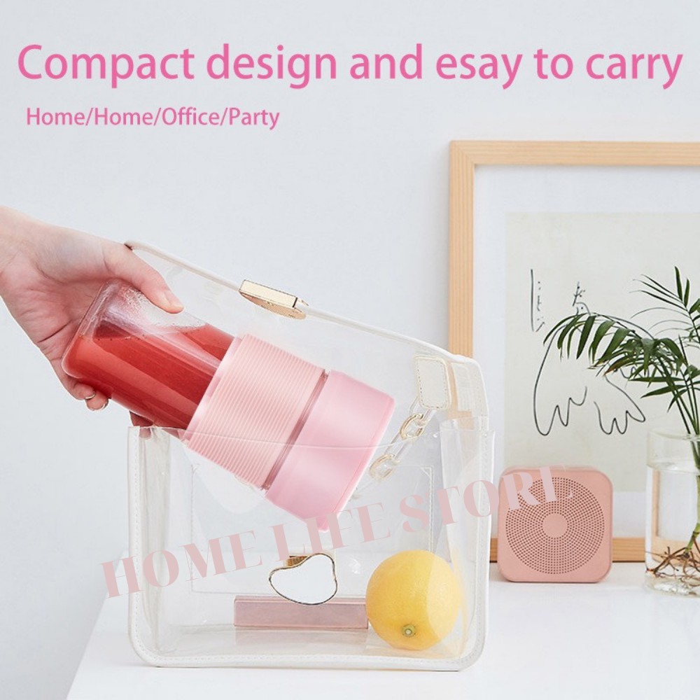 Máy Xay Sinh Tố Cầm Tay Portable Juice Blender 4 Lưỡi Dao Tiện Lợi Kèm Dây Sạc Tích Điện