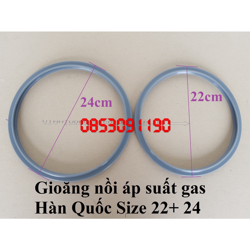 Gioăng cao su- ron chính hãng nồi áp suất Hàn quốc 2 size 22,24cm dùng cho nồi 3-6 lít