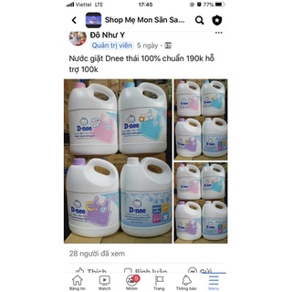 Combo 4 can Nước giặt Dnee can 3000ml