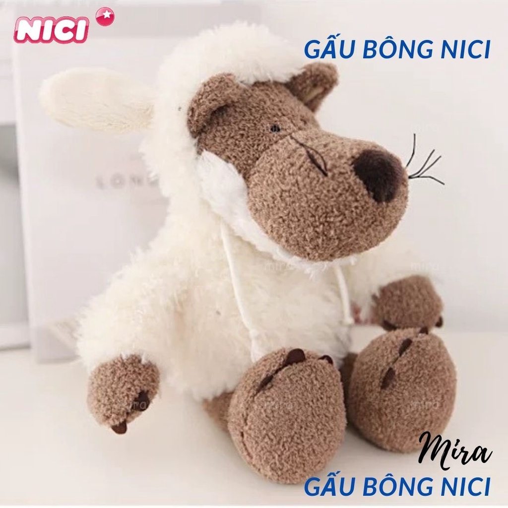 Sói Bông NICI, Gấu Bông Sói Woody Mặc Áo Cừu Ngụy Trang Búp Bê Thú Nhồi Bông Thương Hiệu NICI MIRA-GB28013