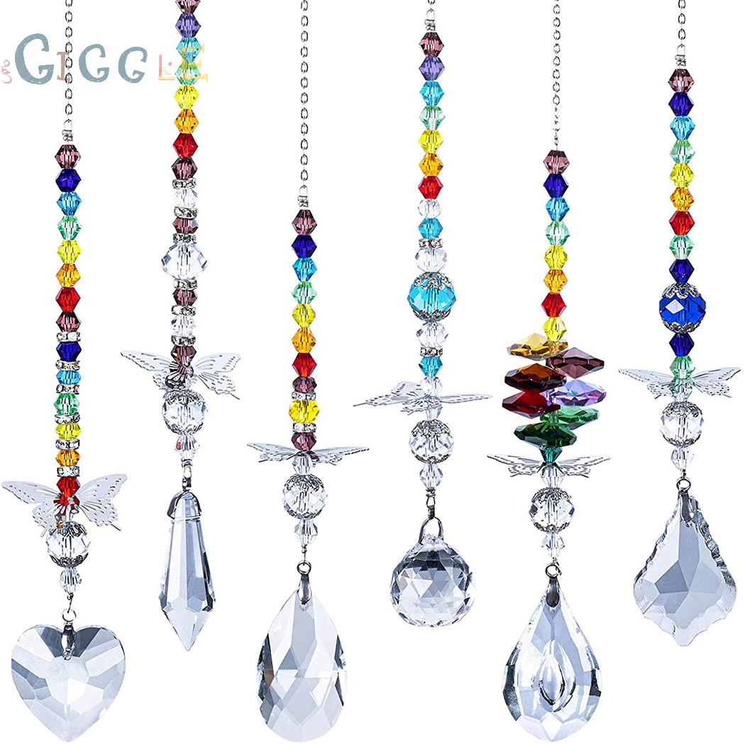 Crystal Pendants Décor Hanging Lamps Light Valentine's Day 6Pcs Beads Birthday