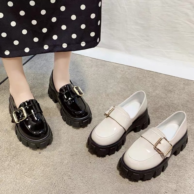 Giày vintage da bóng độn đế