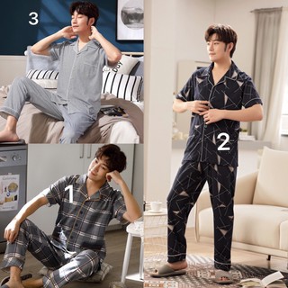 PIJAMA NAM cộc tay-Đồ bộ nam bộ hè chất vải COTTON 100% dày dặn, thông thoáng (612)