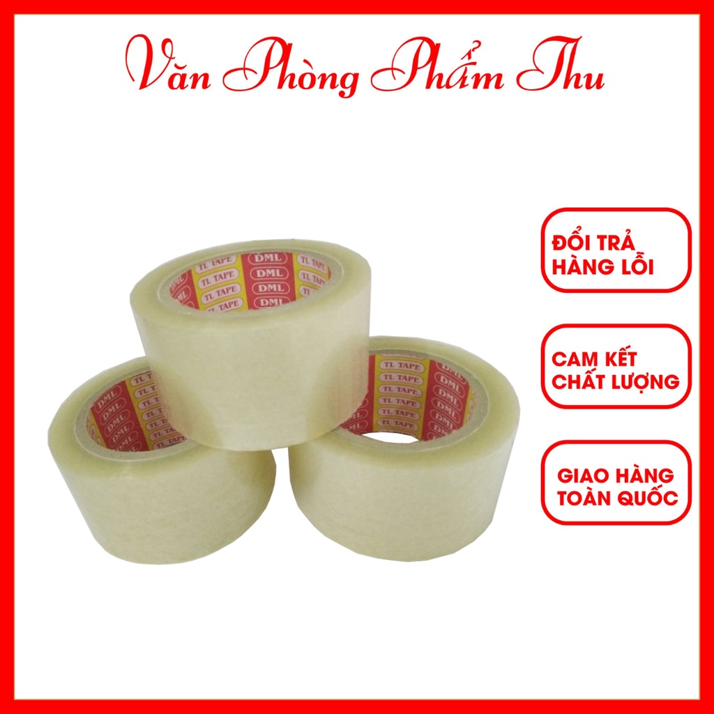 Băng Keo Opp 5F - 200Ya - 1.8kg/Cây  Trong - Đục Chất Dẻo Dai Dùng Dán Thùng Giấy Hàng Hóa Văn Phòng