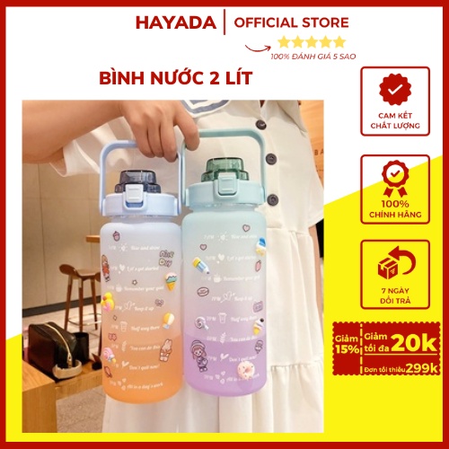 Bình Nước 2 Lít Chia Vạch Nhắc Nhờ Dành Cho Người Lười Uống Nước